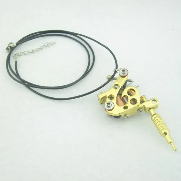 Men Charm Tattoo Machine Stainless Steel Jewelry Necklaces With Pendant Male Women Punk Hip Hop Accessories Gifts Wholesale Qme MTM19-GN