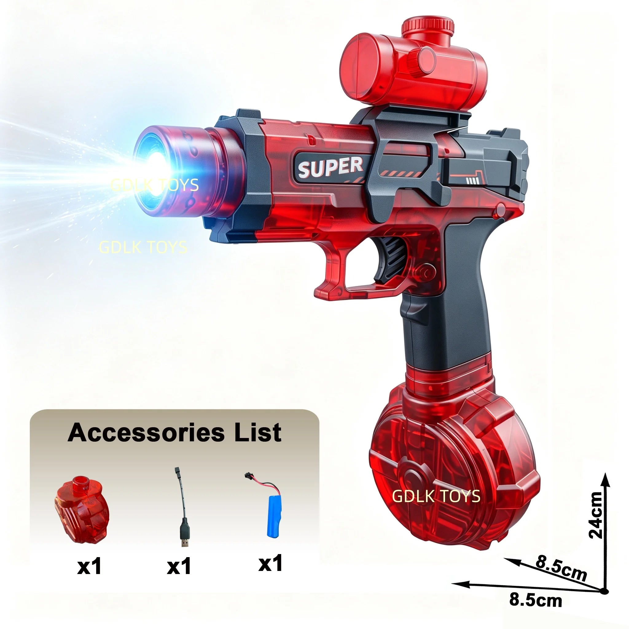 Electric Water Guns For Adults Powerful Squirt Automatic Water Suction Water Blasters Summer Outdoor Beach Toy For Boys Kid Gift Qme red-mini