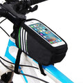 Rainproof Bicycle Bag Frame Front Top Tube Cycling Bag Reflective 6.5in Phone Case Touchscreen Bag Bike Accessories Qme black