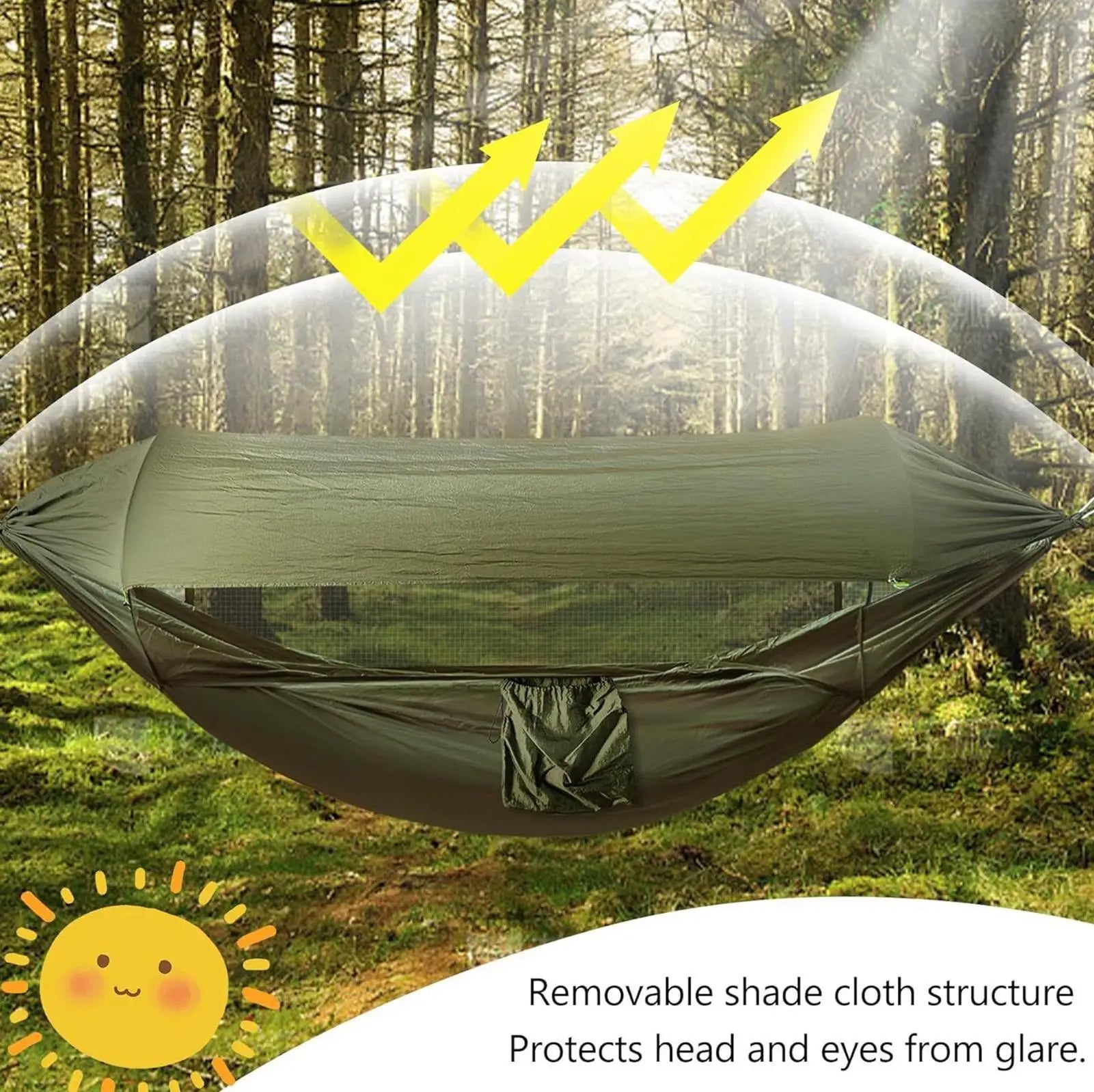 Camping Hammocks For Adults Nylon Outdoor Hammock For Hiking Foldable Lounger For Adventurers Rain Survival Outside Hiking Lake Qme