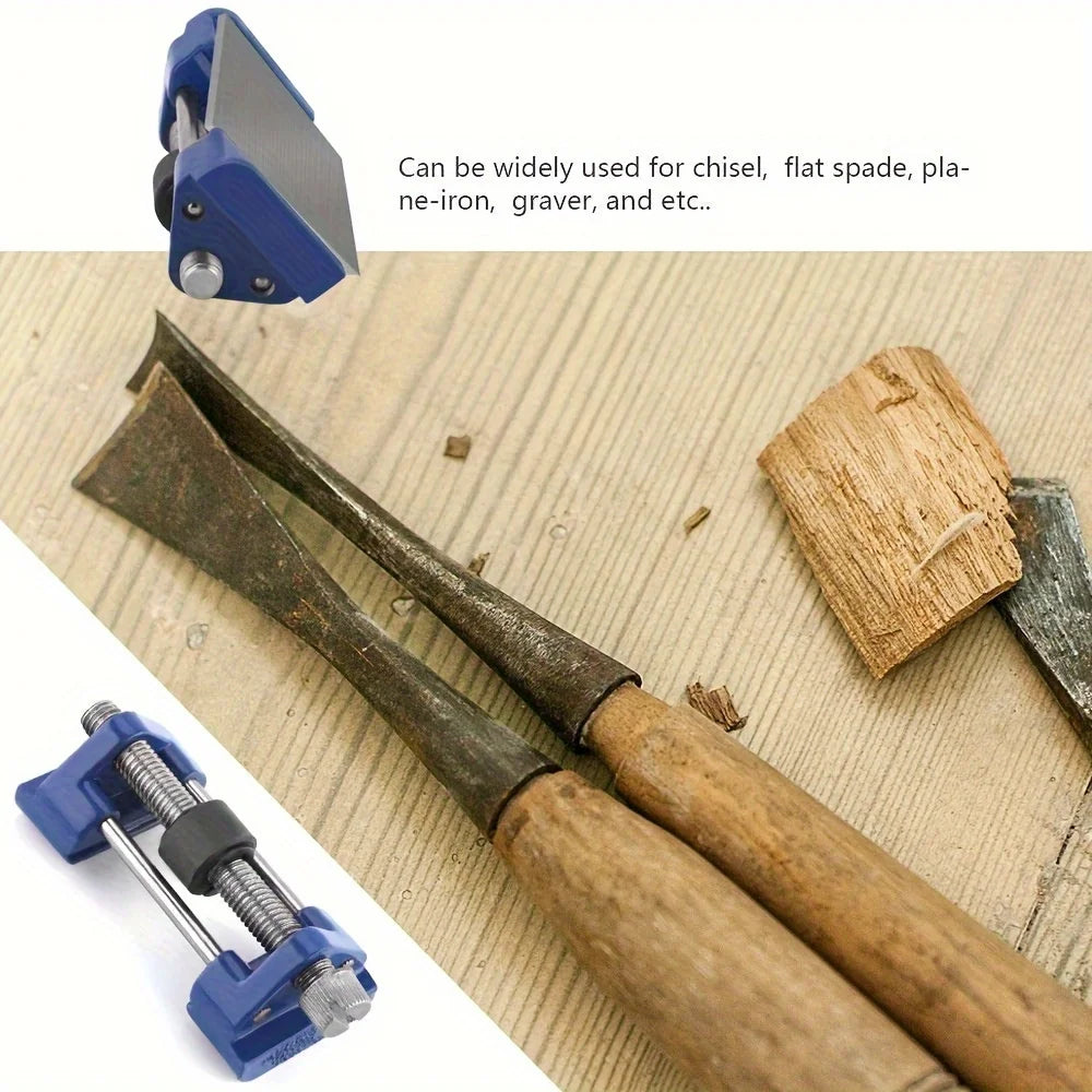 Adjustable-angle guiding knife sharpener fixture with knife stone support Qme