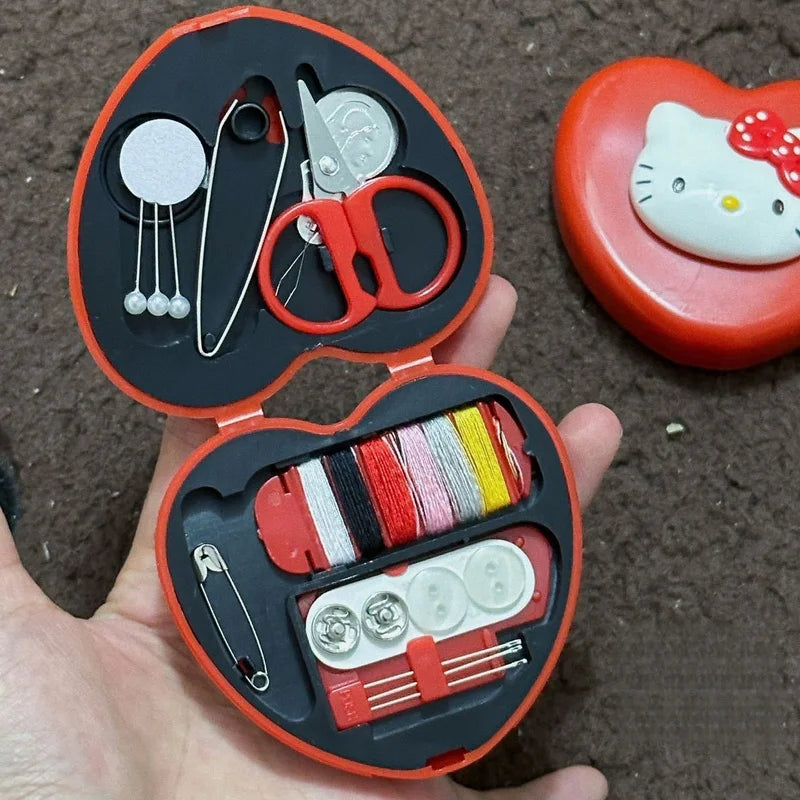 Hello Kitty Sewing Kit Portable Sewing Kit for Home Use Practical Set of Multifunctional Sewing Tools for Student Dorms Qme