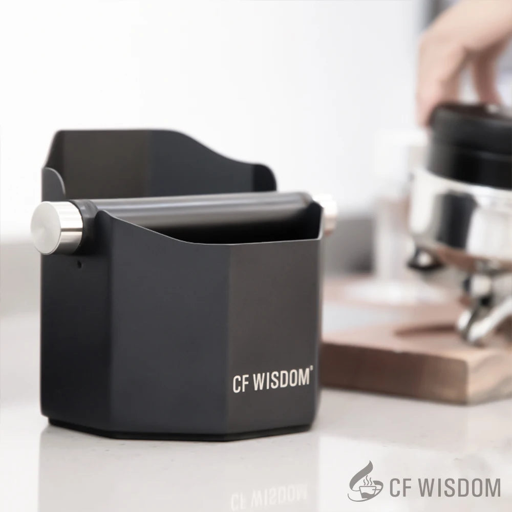 CF WISDOM Coffee Knock Box Espresso Grounds Bin Durable Anti-slip Qme