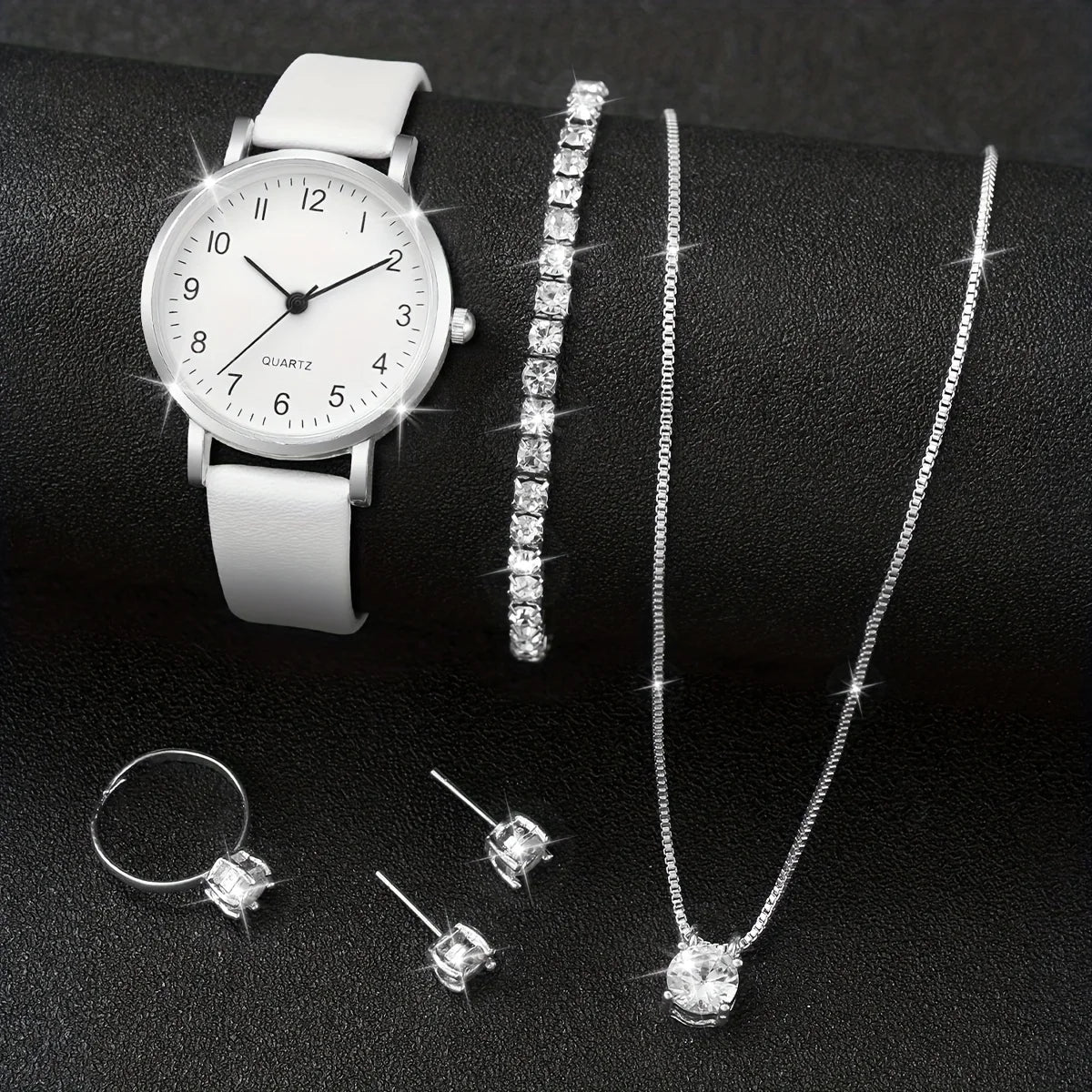 Classic Daily Wear Women Analog Quartz Wrist Watch Tennis Bracelet Qme