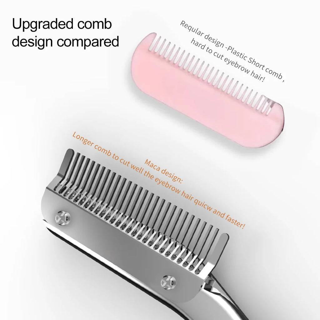 Stainless Steel Eyebrow Scissors Comb Makeup Trimming Knife Hair Qme