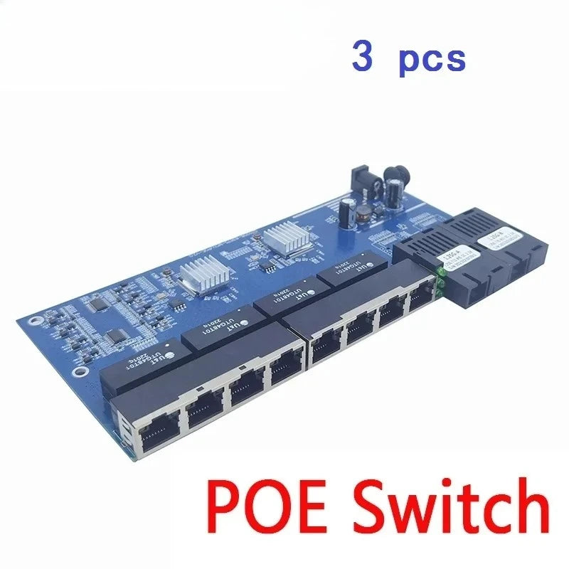1PCS Gigabit 2 Optical 8 Electrical Ports 2 Gigabit SFP Ports 8 10/100/1000Mbps RJ45 Ports Support 5-12V Power Input Qme
