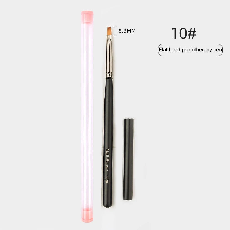 Wooden Handle Nail Drawing Brushes Manicure Lines Painting Gradient Qme A10