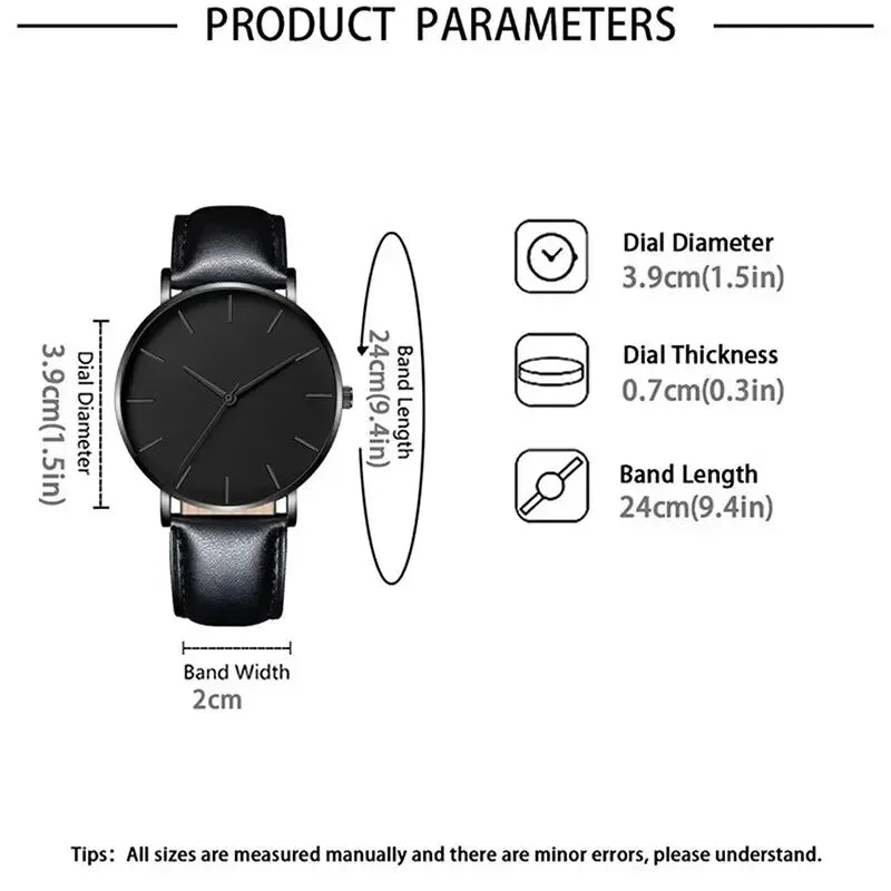 5 Pcs Set Men's Fashion Sports Watches Men's Business Quartz Wrist Watch Luxury Leather Bracelet Men's Casual Watch Qme