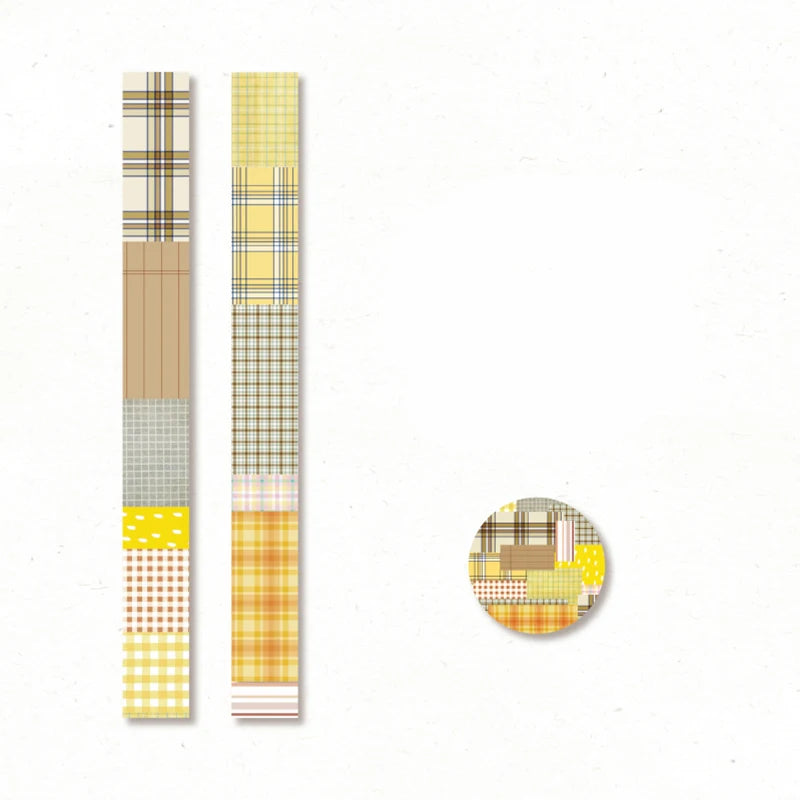 1 Roll Linen Plaid Theme Retro Washi Tape for DIY Journal, Photo Frame Collage Material, Scrapbook, Phone Case Decoration Qme 4