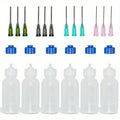 6 Pack 30ml Squeeze Dispensing Bottles With Mixed Blunt Needle Tips & Extra Sealing Caps For Glue Oil Paint Rosin Flux DIY Qme 24pcs