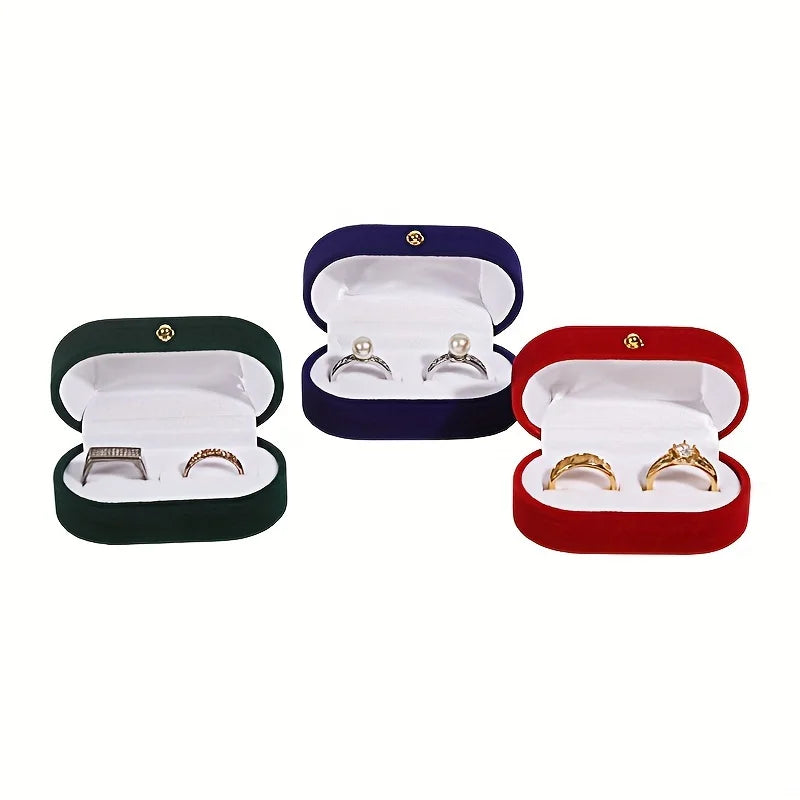 Double-ring earrings box, with a snap closure, a Valentine's Day gift storage and display packaging box Qme