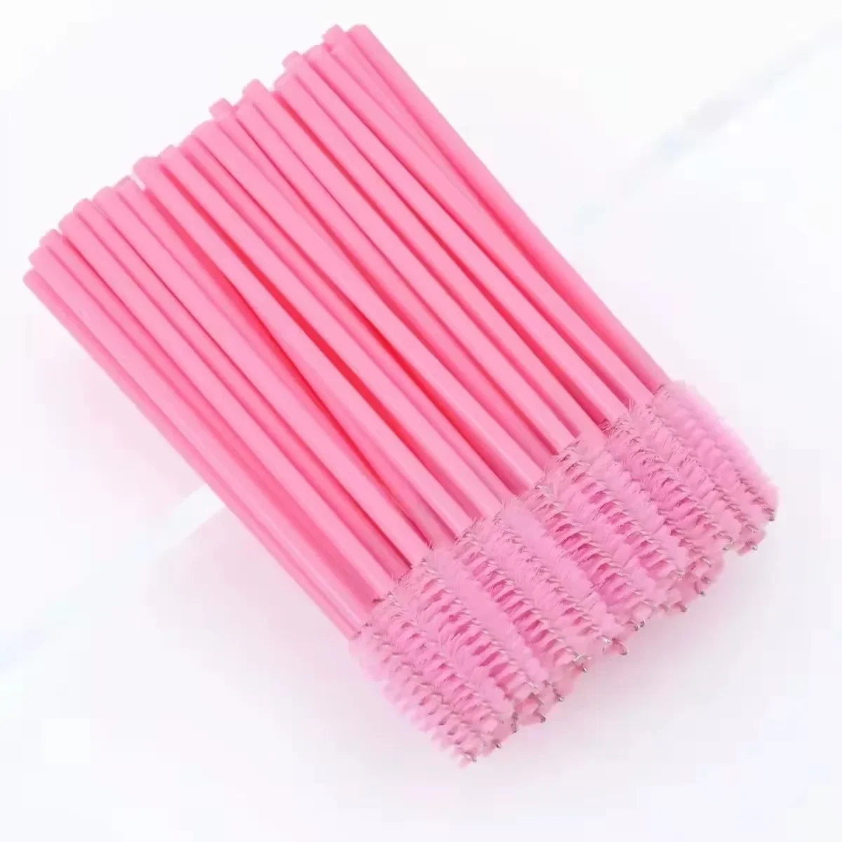 50/500pcs Disposable Eyebrow Eyelash Brushes Wands Eyelash Spoolies Applicator for Eyelash Extension Makeup Tool Wholesale Qme 50PCS Pink