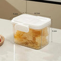 Airtight Plastic Food Storage Containers Handle Lids Leakproof Qme White