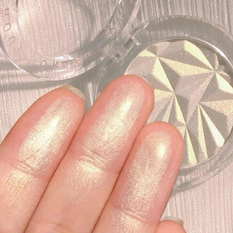 Brightening Face Highlighter Palette Waterproof Monochrome Pearlescent White Silver Highlight Makeup High Gloss Face Repairing Qme