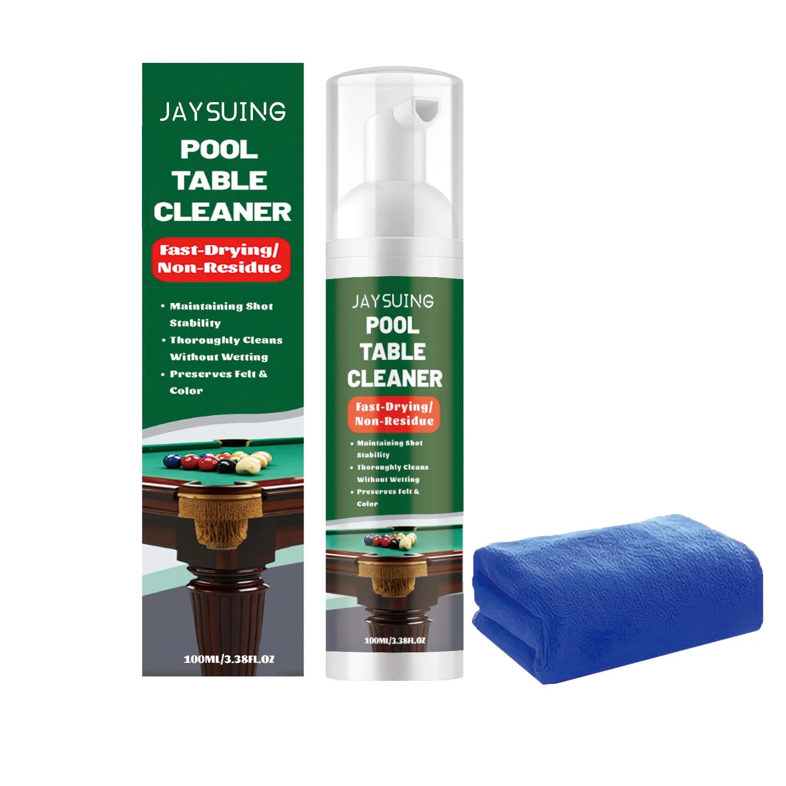 Pool Table Cleaner Removing Stubborn Stains Keep Table Smoothing Improve Ball Speed Fast-Drying Non-residue Felt Cleaning Spray Qme 100ML Boxed