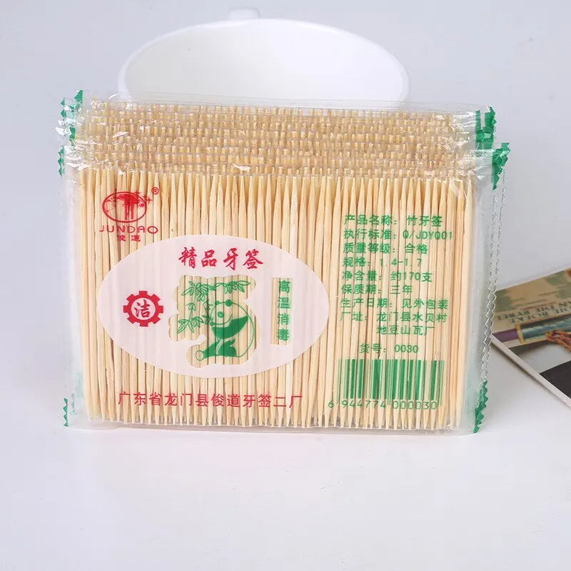 1000pcs Green Environmentally Friendly Bamboo Production Disposable Double-sided Fine Toothpicks Healthy Household Durable Qme Default Title