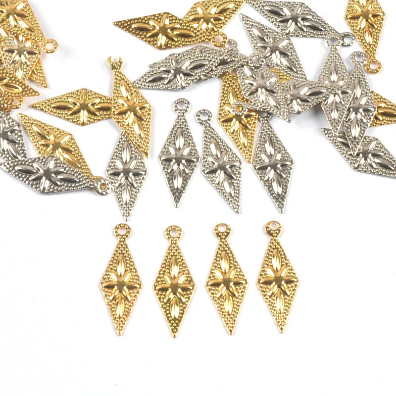 10Pcs Rhombus Filigree Wraps Connectors For DIY Jewelry Accessories Findings Home Decor Making Scrapbook Metal Crafts yk0911 Qme