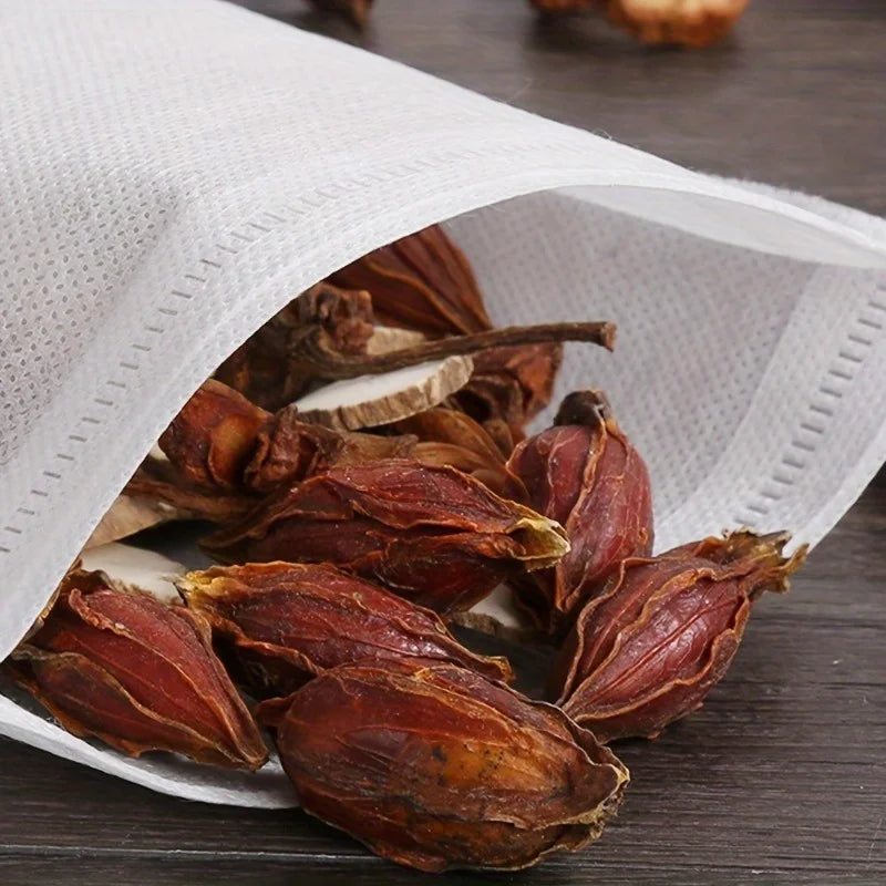100pcs Non-woven Fabric Tea Bags Food Grade Tea Filter Bags for Spice Tea Infuser with String Heal Seal Spice Filters Teabags Qme
