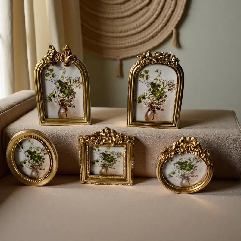 Desk Wall Decoration Oval Photo Frame Small Retro Hanging Creative Qme