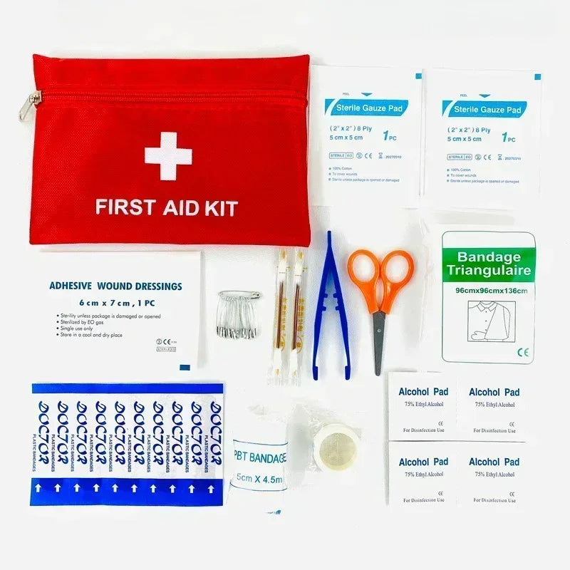 First Aid Kits for Outdoor Emergency, Camping Emergency, 82 Type Triangle Stretch Compression and Sterilization Qme PVC emergency kit