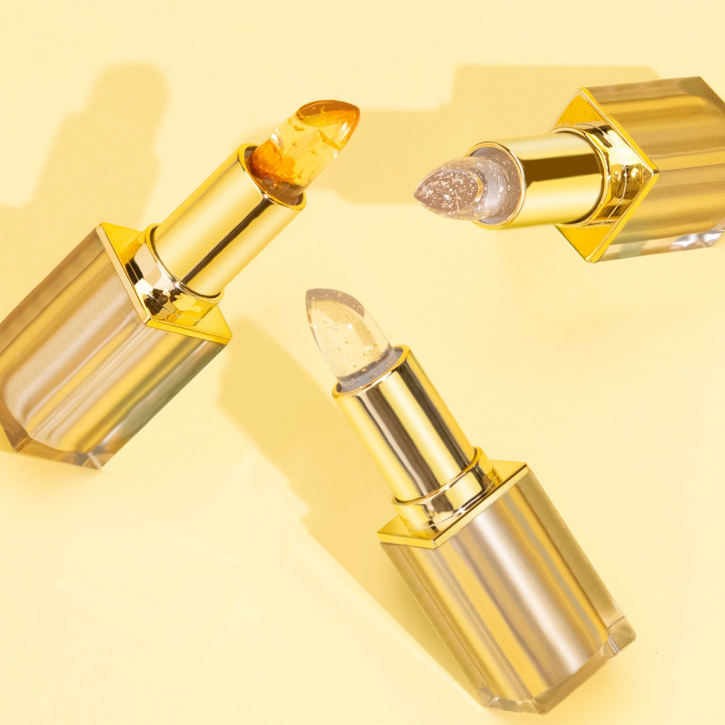 Jelly Gradient Lipstick, Cup Non-stick Gold Foil PH Color Changing Lip Balm, Long Lasting Hydrating Moisturizing Makeup Lipstick Qme