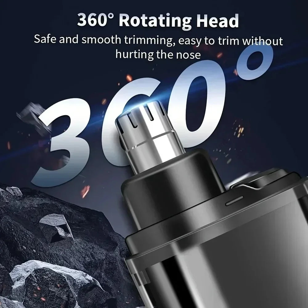 2-in-1 Nose Hair Trimmer Rechargeable Electric Nose Hair Clipper Portable Nose Trimmer Man Automatic Washable Shaving Trimmer Qme