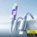 USB C to Type C 120W RGB Fast Charging Data Cord PD Quick Charging Cable for iPhone 17 Samsung S26 Xiaomi 1M 1.5M 2M Data Line Qme Blue 2m