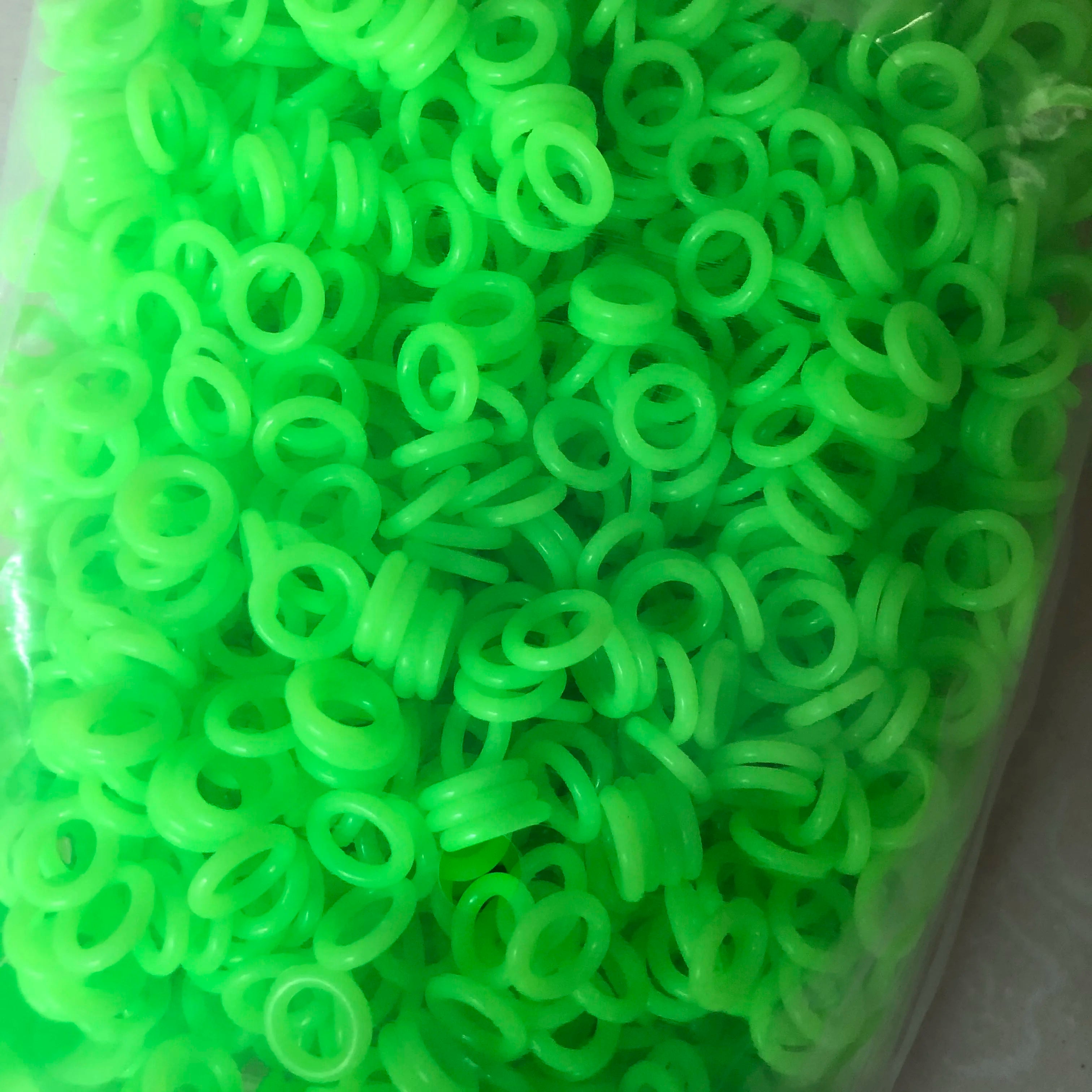 200pcs Silicone Soft O-Rings For Wrap Coil Tattoo Machine Gun Spring Accessories Supply Qme green