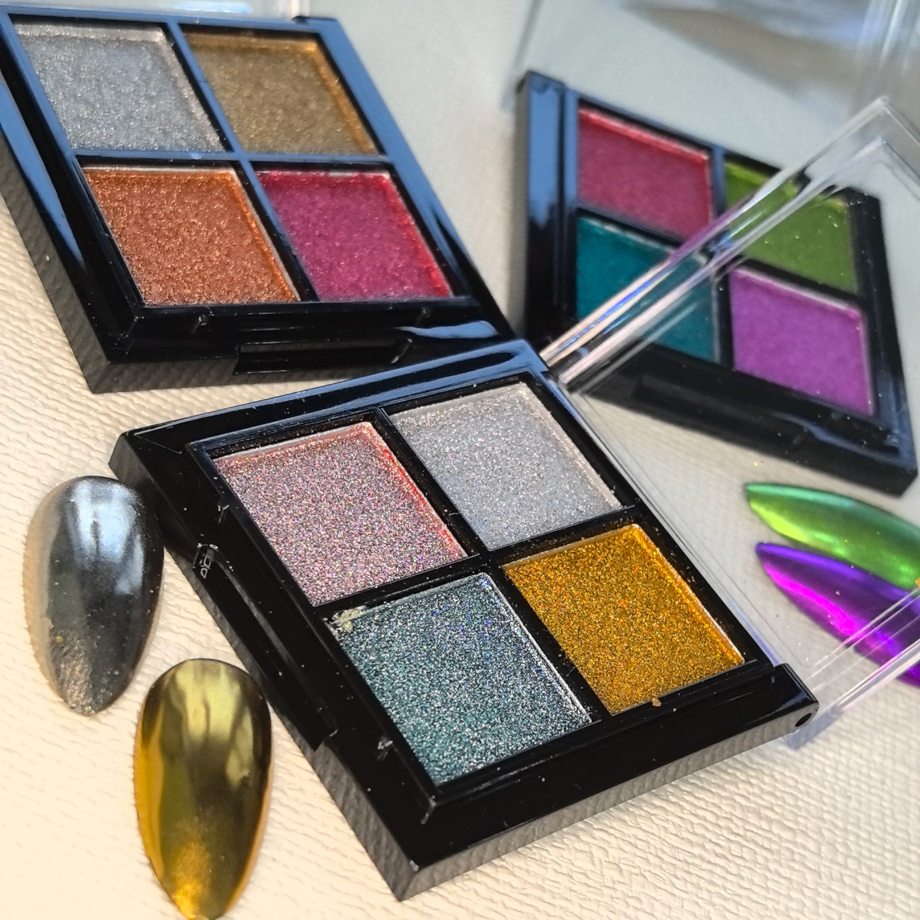 4 Colors Solid Chrome Nail Powder Autumn Winter Brown Luxury Glitter Qme