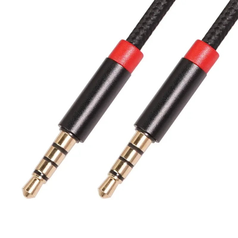 3.5mm Audio Cable Nylon Braided Male To Male Audio Extension Cable for Headphones Car Speaker Gold Plated Plug Auxiliary Cord Qme