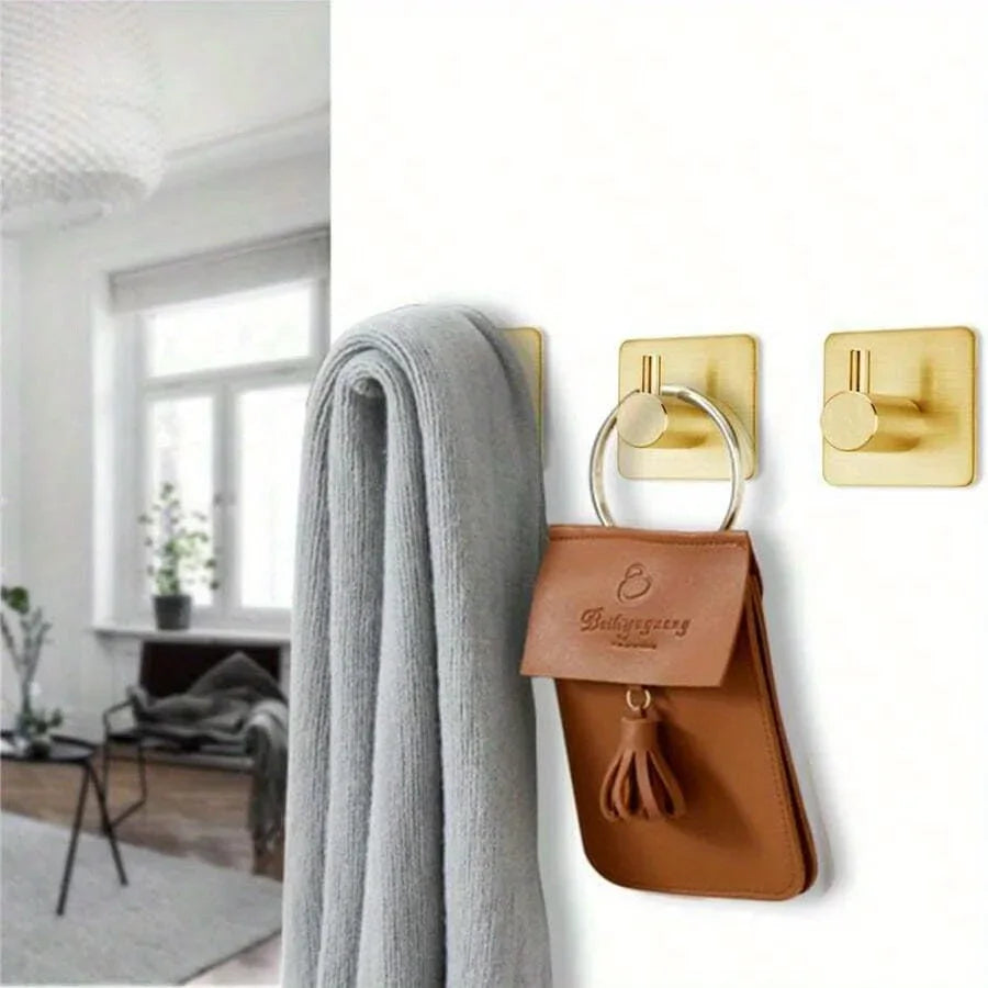Golden Hook - Can be installed without drilling, can be safely and effortlessly removed. Suitable for towel, coat, Qme