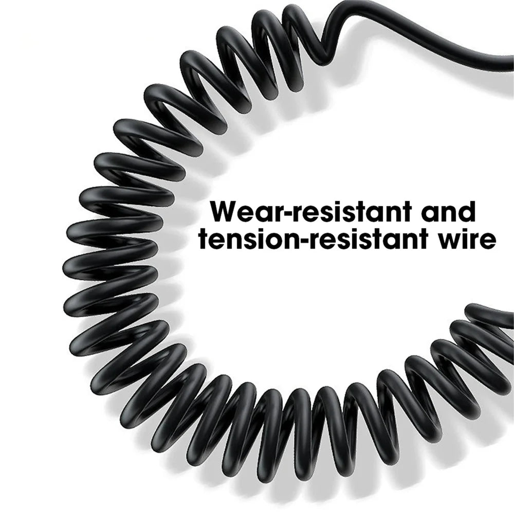 USB Type-C 90° Angle Elbow Fast Charging Spring Data Cable Spiral Coiled Retractable Data Cord Quick Charge For Huawei Samsung Qme