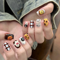 Handmade Press Nails Rainbow Gradient Cat's Eye Polka Dot Designs Qme GJ-CDJ-ZB239-S