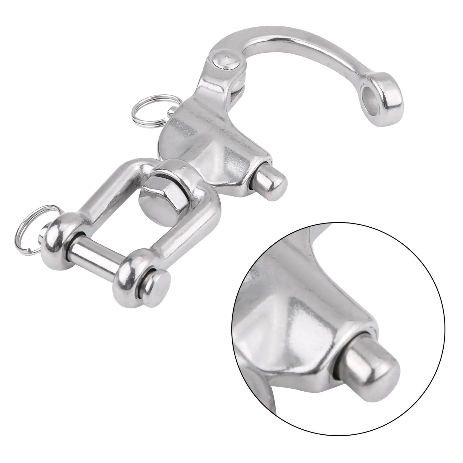 Swivel Snap Shackle Swivel Shackle Snap Shackle 316 Stainless Steel Jaw Swivel Snap Shackle for Sailboat Spinnaker Halyard Qme