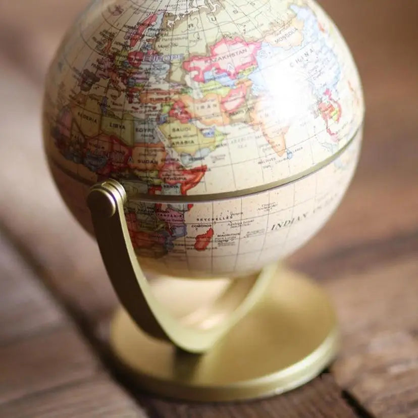 English Version Globe Ornament Rotating World Globe Desktop Ornaments Geography Teaching Learning Tool School Office Supplies Qme