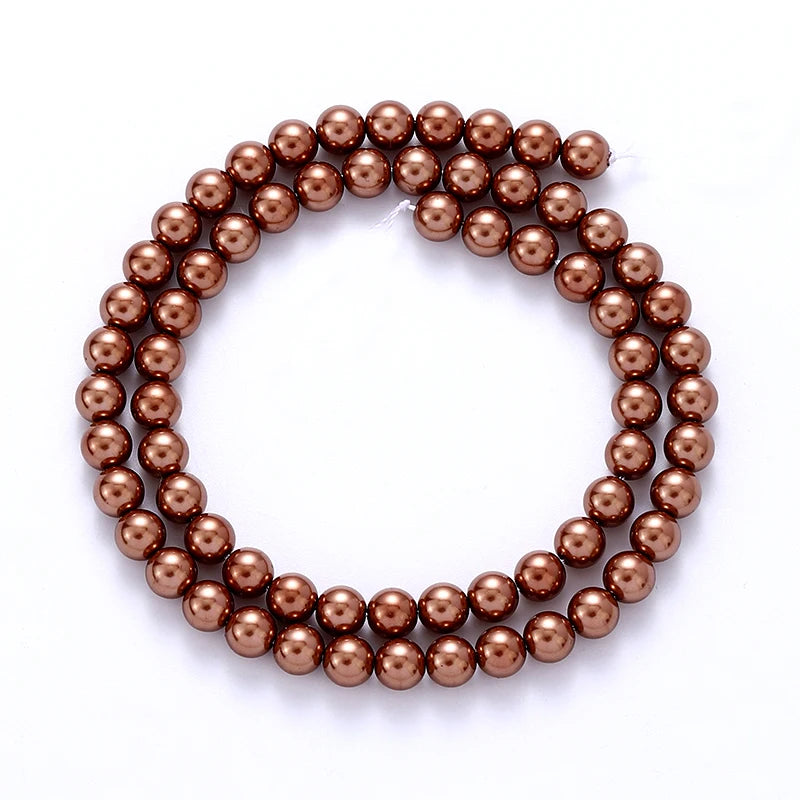 6mm Round Glass Pearl Beads Glass Round Tiny Craft Loose Spacer Beads for DIY Craft Necklaces Bracelets Jewelry Making Qme Color 17 6mm-70pcs
