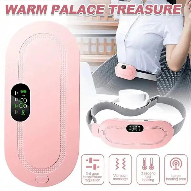 Portable Electric Waist Massage Belt Vibration Infrared Heat Qme