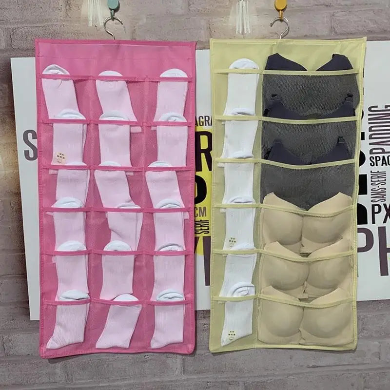 Double Sides Underwear Storage Hanging Bag Dormitory Home Wardrobe Qme