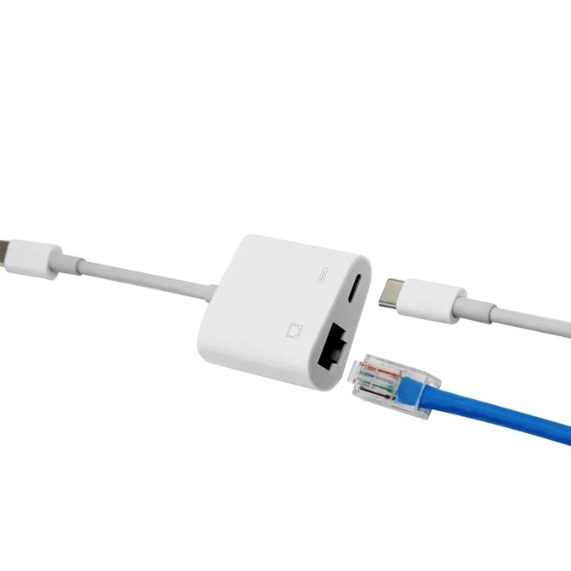 RJ45 network card connection adapter to network cable mobile phone Internet Ethernet converter two-in-one adapter Qme