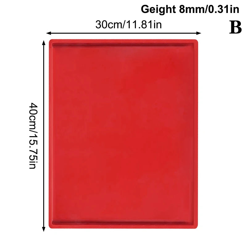 Multifunctional Silicone Cake Roll Mat Non-stick Bakeware Tray Pan Qme B Red