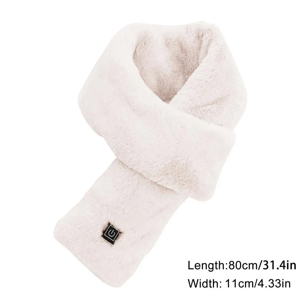 Electric Heated Scarf USB Charging Soft Heating Neck Wrap Winter Electric Scarf with 3 Temperature Settings for Women Qme Champagne