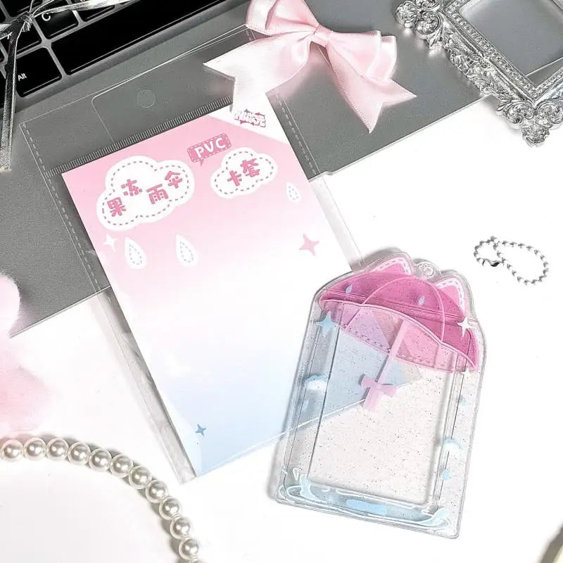 Korean Idols Photo Frame Umbrella Acrylic Photocard Holder Cute Sweet Qme Pink