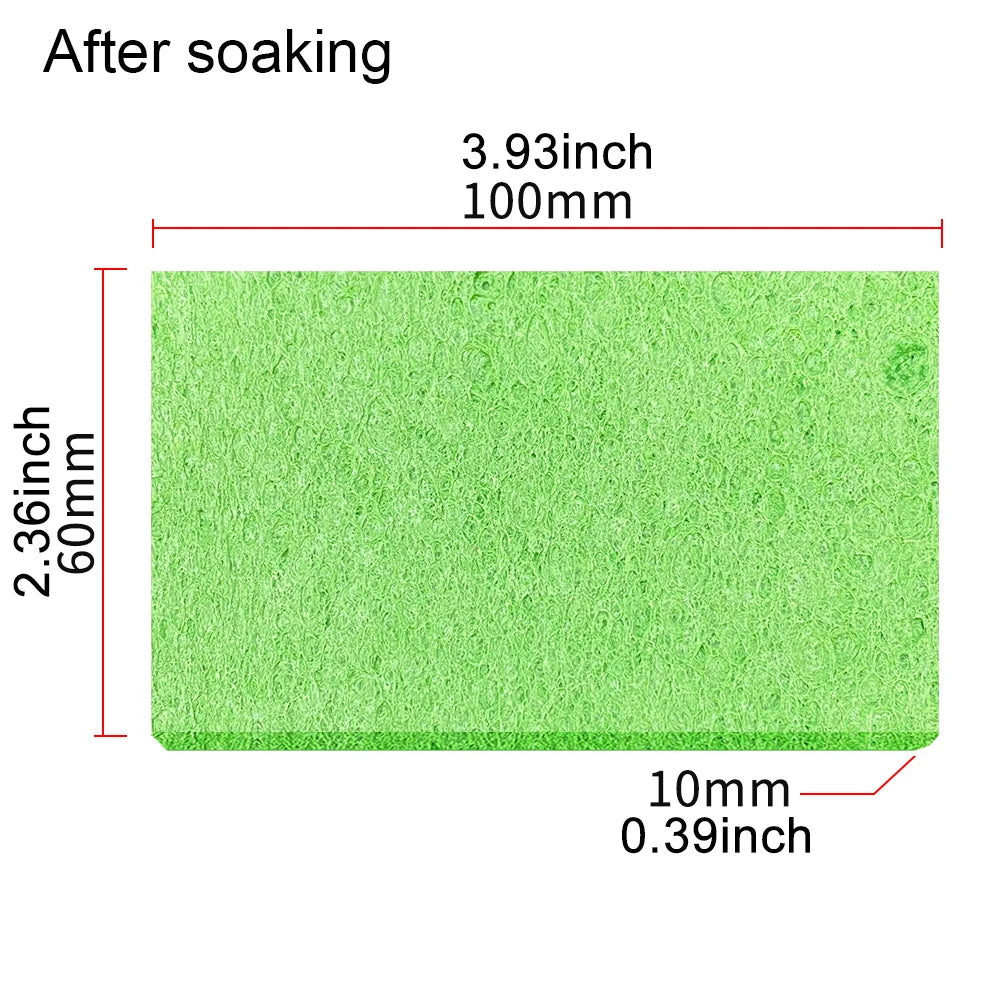 100X60MM Soldering Iron Tips Cleaning Sponge Temperature Enduring Qme 100x60mm green