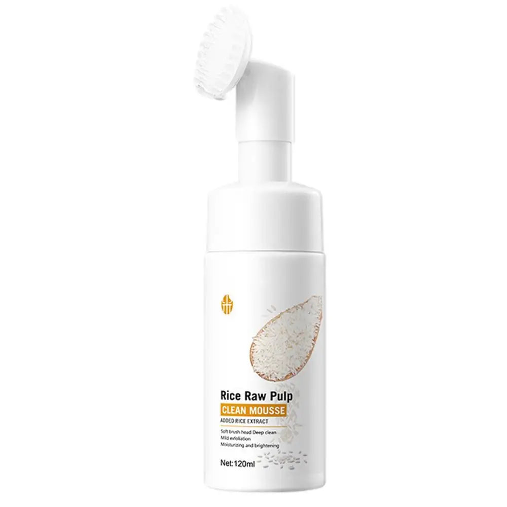 Rice Water Face Cleanser Raw Pulp Foaming Facial Soothing Brush Head Qme 120ml China Mainland