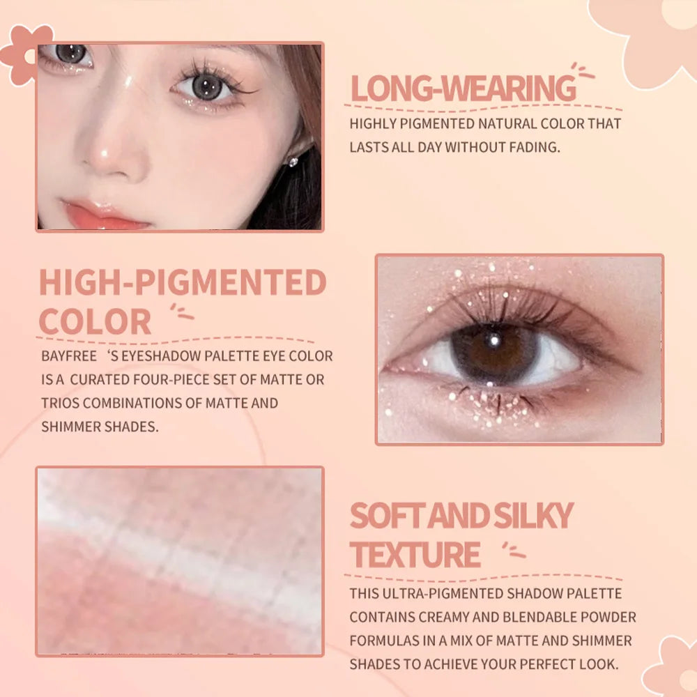 Pinky Heart Gege Bear Eyeshadow Palette Matte Pearlescent Earth Qme