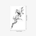 Black Lily Tattoo Sticker, Temporary Tattoo, Cold High-End Floral Back Strip, Waterproof Body Art for Women, Long-Lasting Design Qme CD-1708