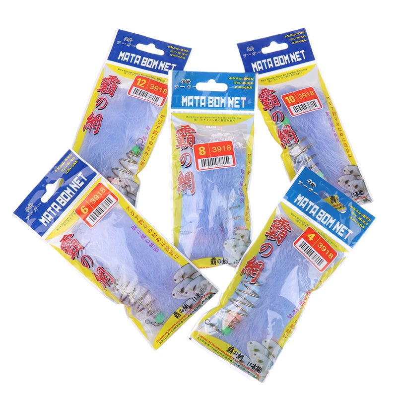 Lots Durable Fish Bait Net Nylon Folding Fishing Spring Luminous Qme
