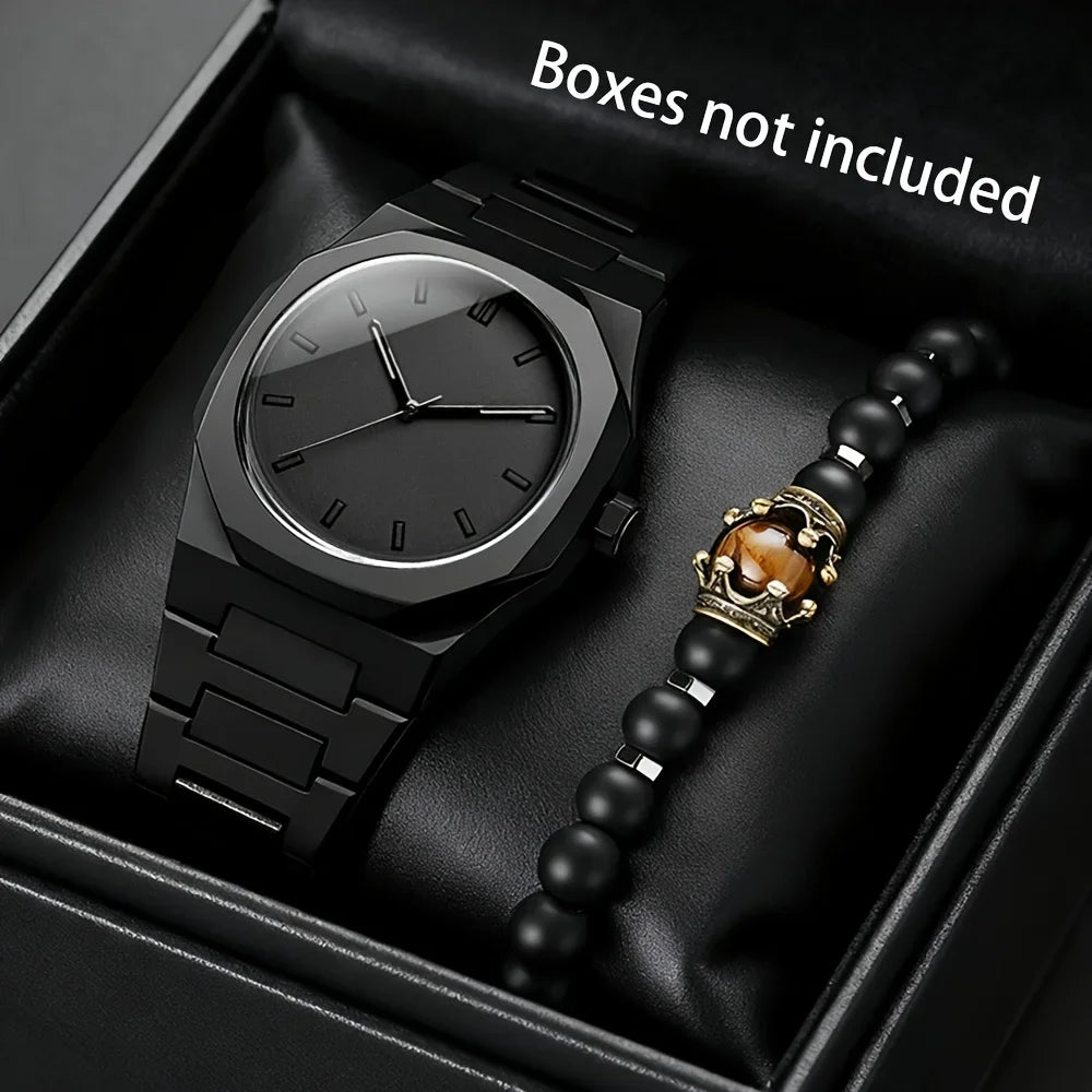 20262pcs Fashion Men's Quartz Watch Bracelet Set Casual Plastic Band Wristwatch Bracelet Set Reloj Hombre（Without Box） Qme