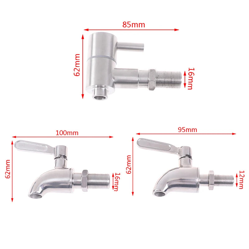 Wine Barrel Water Spigot Tap 304 Stainless Steel Faucet Beer Beverage Qme