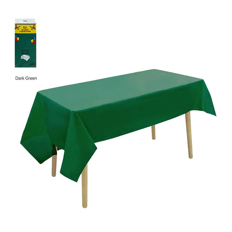1/2/4PCS Disposable Tablecloths Waterproof Stain-resistant Tablecloth, Party Decoration, Camping, Disposable Kitchen Tablecloth Qme Dark Green 1PCS 137X183cm